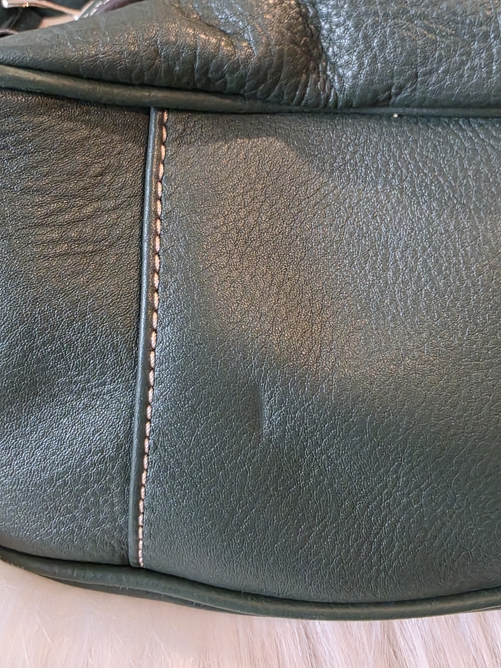 Dark Green Leather Shoulder Bag by Franco Sarto - Picture 9 of 15